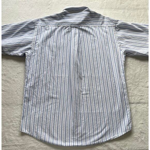 Orvis color block blue white striped button down men’s shirt size large - Picture 2 of 6